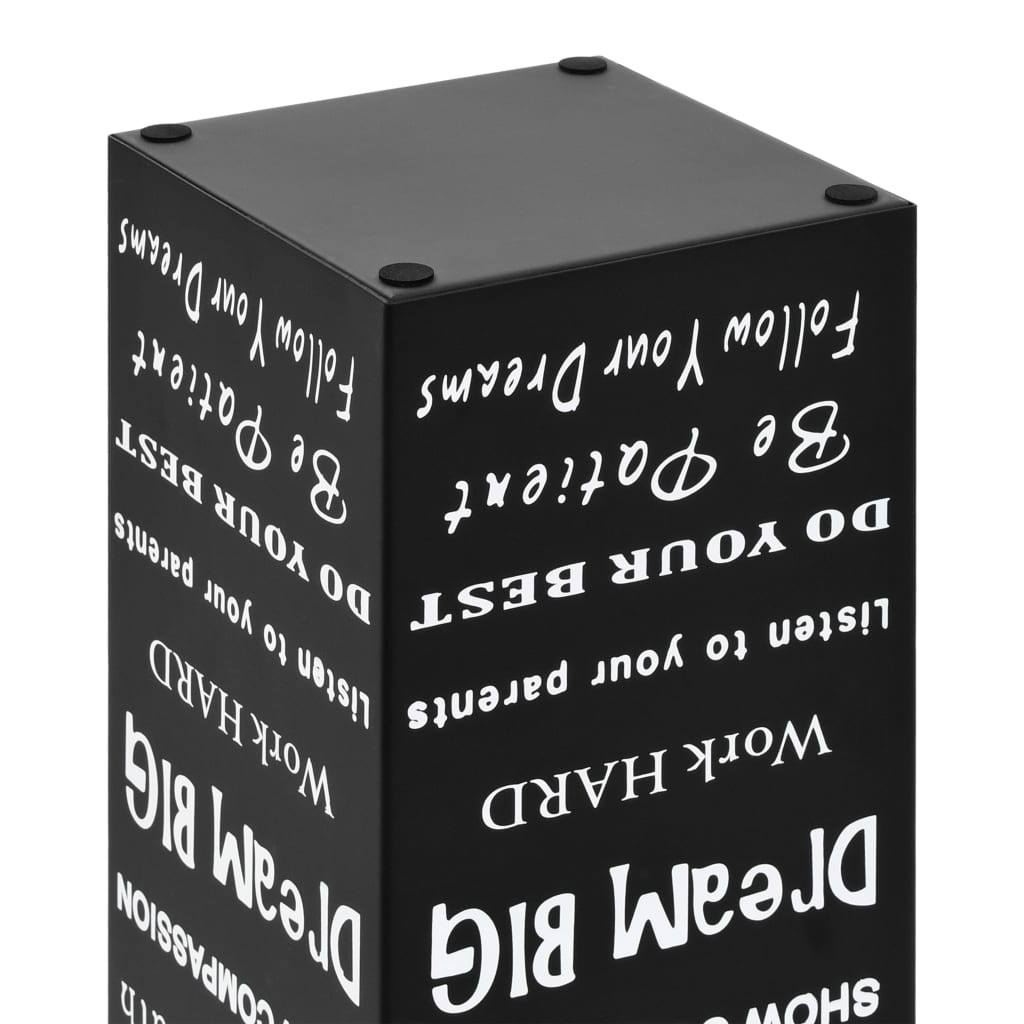 vidaXL Regenschirmständer Text-Design Stahl Schwarz