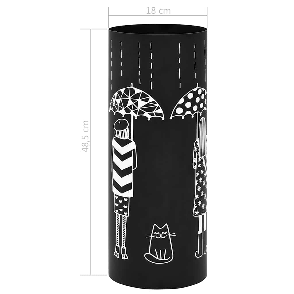 vidaXL Regenschirmständer Frauen-Design Stahl Schwarz
