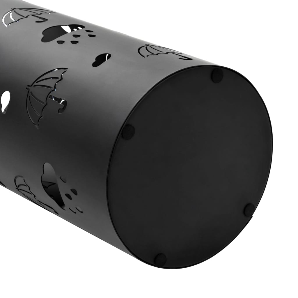 vidaXL Regenschirmständer Regenschirm-Motiv Stahl Schwarz
