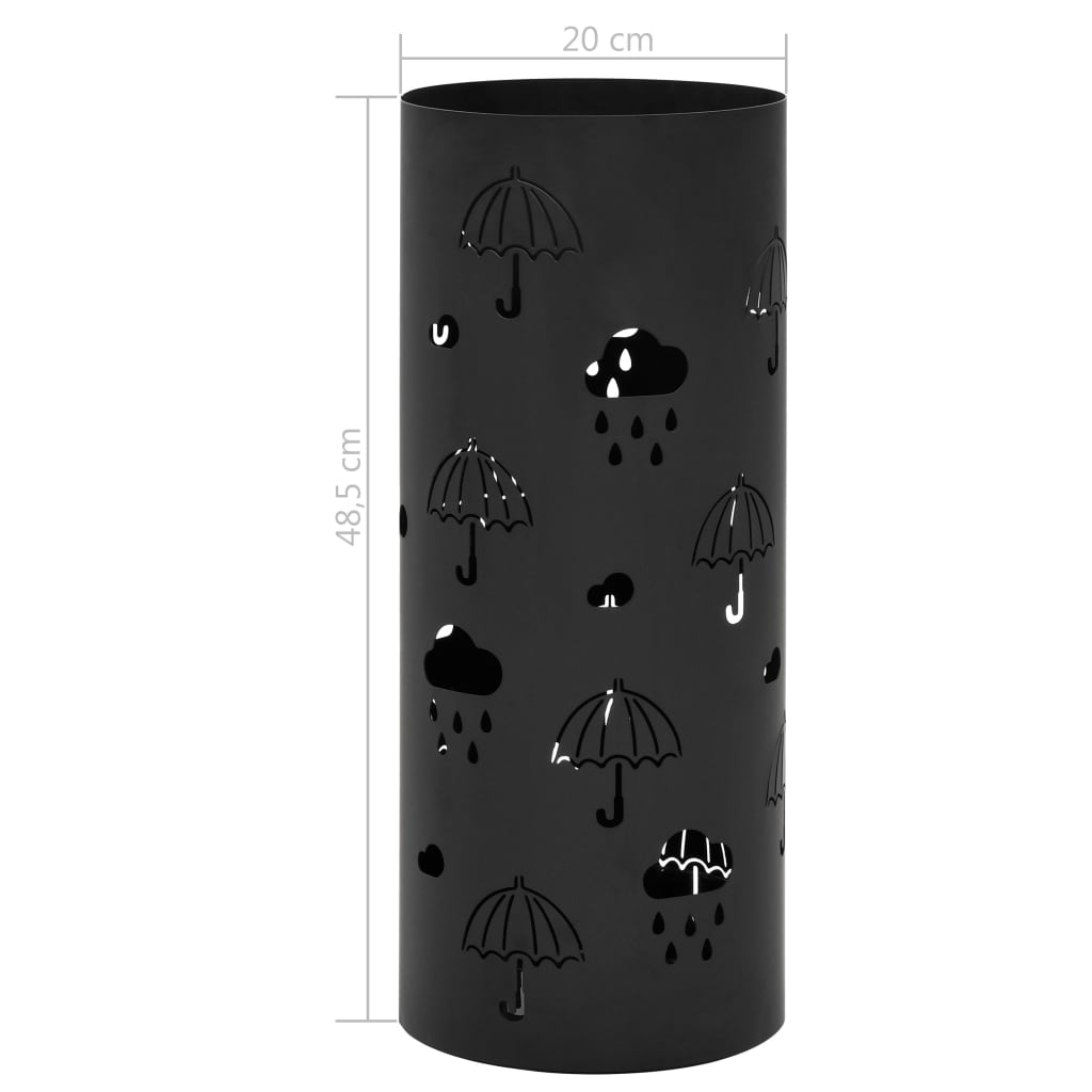 vidaXL Regenschirmständer Regenschirm-Motiv Stahl Schwarz
