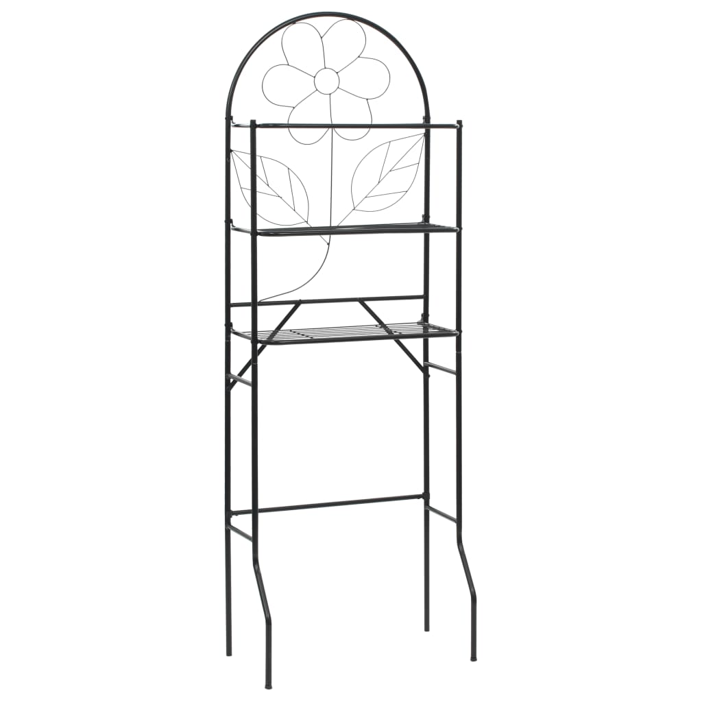vidaXL Toilettenregal Schwarz 60x33x174 cm