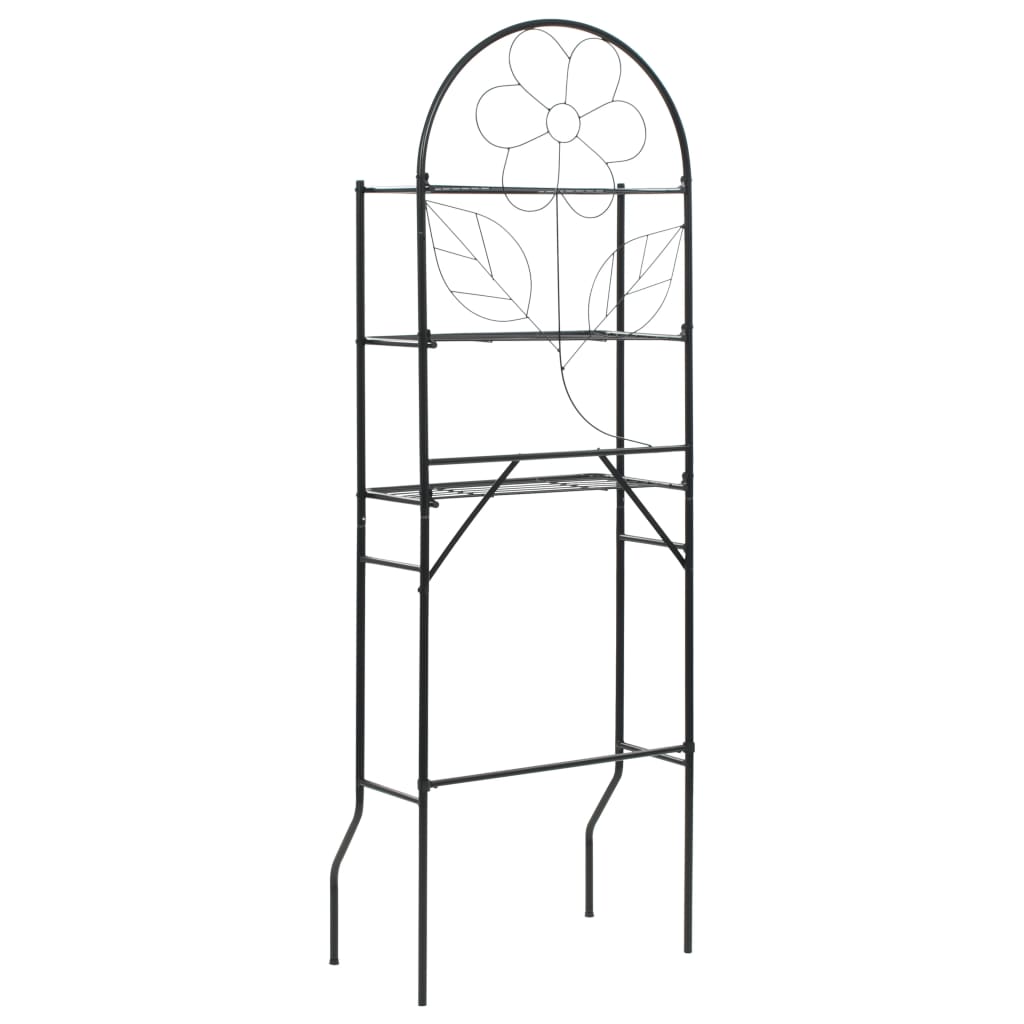 vidaXL Toilettenregal Schwarz 60x33x174 cm