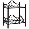 vidaXL Nachttisch Stahl und Hartglas 45x30,5x60 cm Schwarz