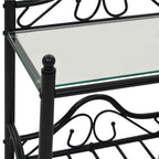 vidaXL Nachttisch Stahl und Hartglas 45x30,5x60 cm Schwarz