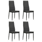 vidaXL Esszimmerstühle 4 Stk. Grau Massivholz Gummibaum und Stoff