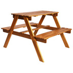 vidaXL Kinder-Picknicktisch mit Sonnenschirm 79x90x60 cm Akazienholz