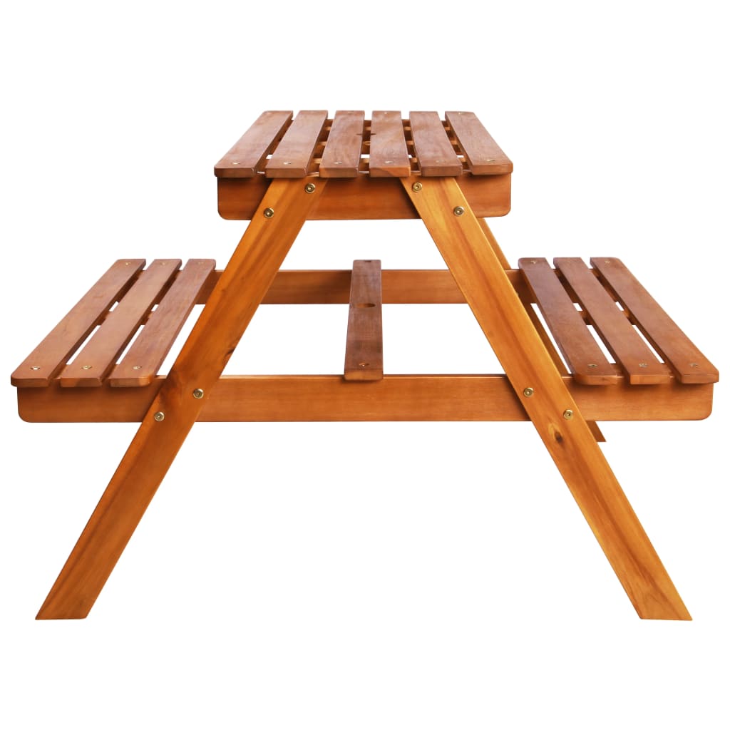 vidaXL Kinder-Picknicktisch mit Sonnenschirm 79x90x60 cm Akazienholz