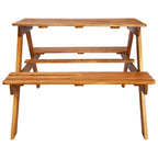 vidaXL Kinder-Picknicktisch mit Sonnenschirm 79x90x60 cm Akazienholz