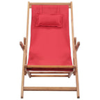 vidaXL Strandstuhl Klappbar Stoff und Massivholz Rot