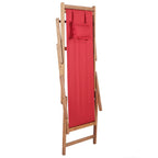 vidaXL Strandstuhl Klappbar Stoff und Massivholz Rot