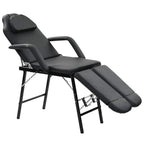 vidaXL Tragbarer Kosmetikstuhl Kunstleder 185x78x76 cm Schwarz