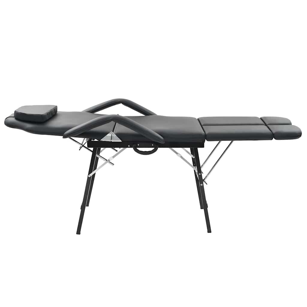 vidaXL Tragbarer Kosmetikstuhl Kunstleder 185x78x76 cm Schwarz