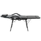 vidaXL Tragbarer Kosmetikstuhl Kunstleder 185x78x76 cm Schwarz