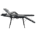 vidaXL Tragbarer Kosmetikstuhl Kunstleder 185x78x76 cm Schwarz