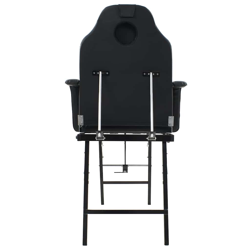vidaXL Tragbarer Kosmetikstuhl Kunstleder 185x78x76 cm Schwarz