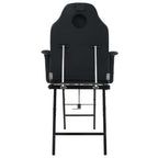 vidaXL Tragbarer Kosmetikstuhl Kunstleder 185x78x76 cm Schwarz