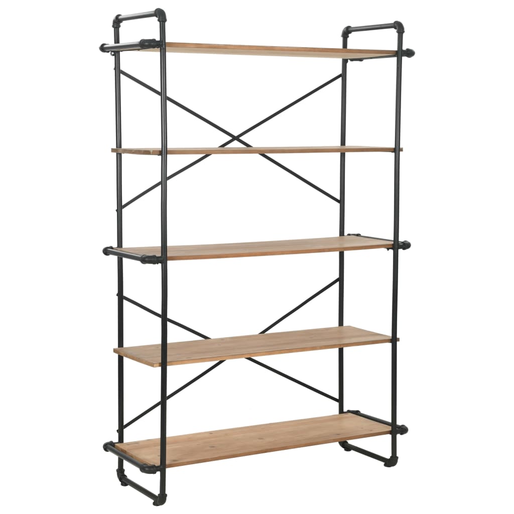 vidaXL Bücherregal Massivholz Tanne und Stahl 120x42x180 cm