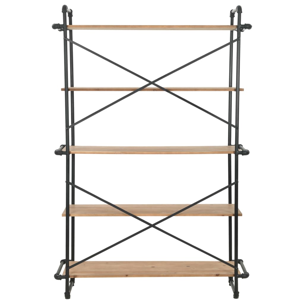 vidaXL Bücherregal Massivholz Tanne und Stahl 120x42x180 cm