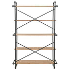 vidaXL Bücherregal Massivholz Tanne und Stahl 120x42x180 cm