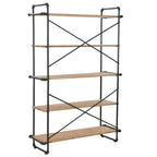vidaXL Bücherregal Massivholz Tanne und Stahl 120x42x180 cm