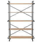 vidaXL Bücherregal Massivholz Tanne und Stahl 120x42x180 cm
