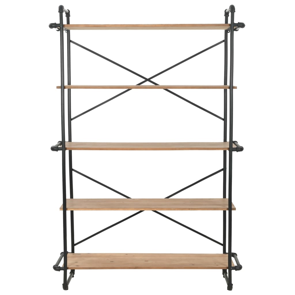 vidaXL Bücherregal Massivholz Tanne und Stahl 120x42x180 cm