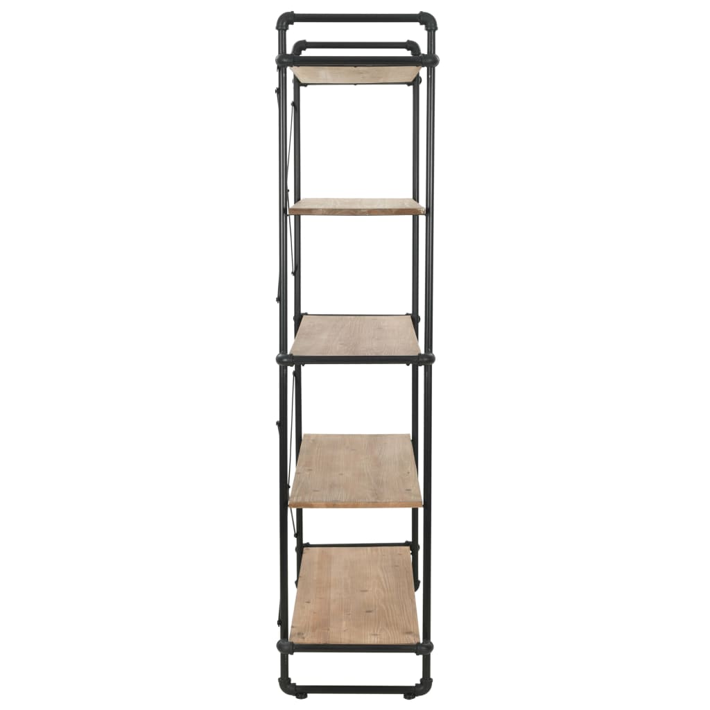 vidaXL Bücherregal Massivholz Tanne und Stahl 120x42x180 cm