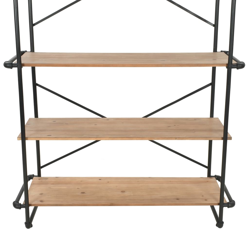vidaXL Bücherregal Massivholz Tanne und Stahl 120x42x180 cm