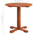 vidaXL Bistrotisch 70x70 cm Massivholz Akazie