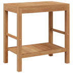 vidaXL Waschtisch Massivholz Teak mit Waschbecken aus Flussstein