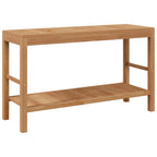 vidaXL Waschtischunterschrank Teak Massiv mit Flussstein Waschbecken