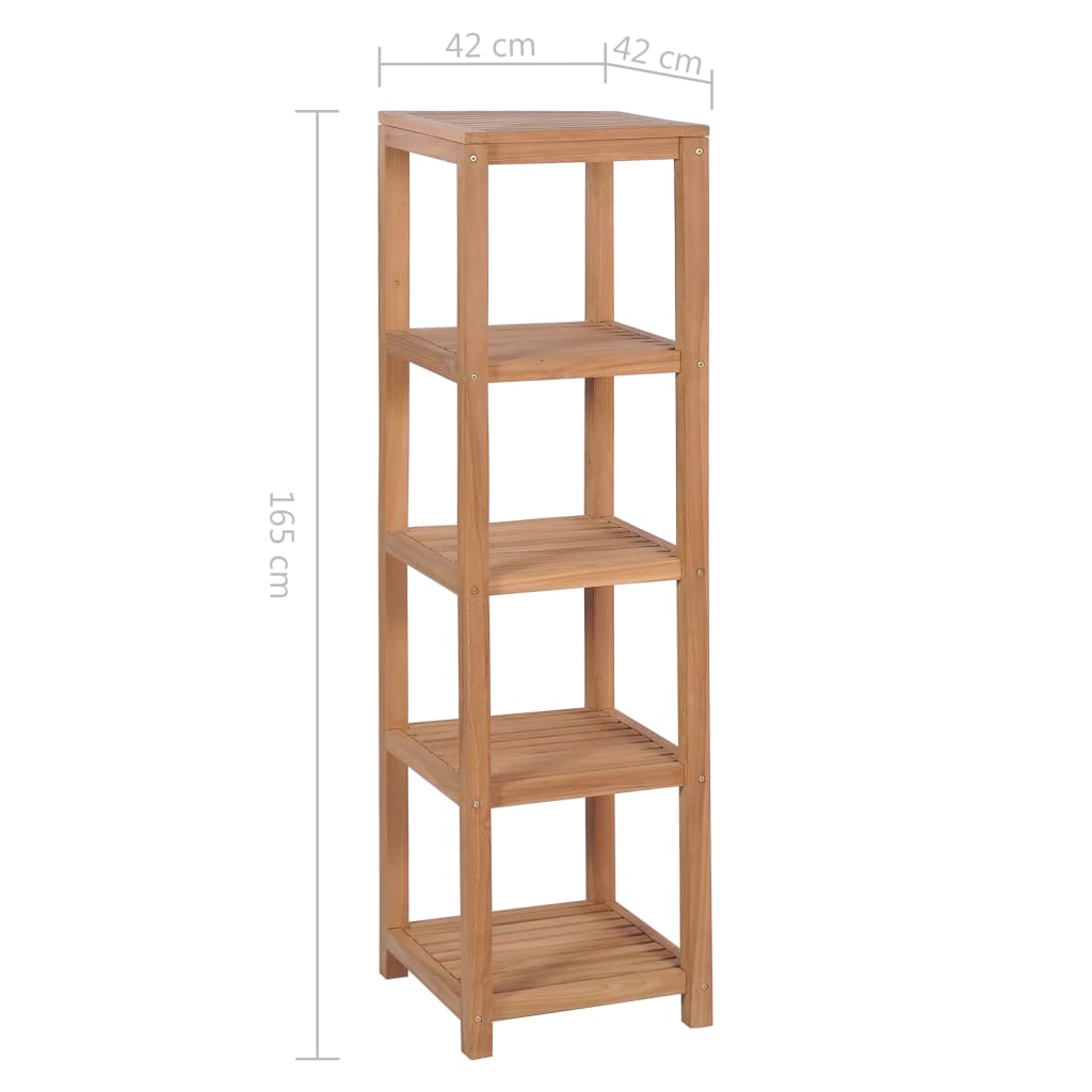 vidaXL Badregal mit 4 Böden Massivholz Teak 42x42x165 cm