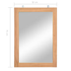 vidaXL Wandspiegel Teak Massiv 50x70 cm