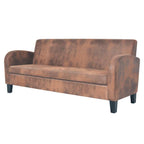 vidaXL Sofa-Set 2-tlg. Kunstleder in Wildleder-Optik Braun