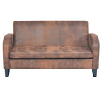 vidaXL Sofa-Set 2-tlg. Kunstleder in Wildleder-Optik Braun