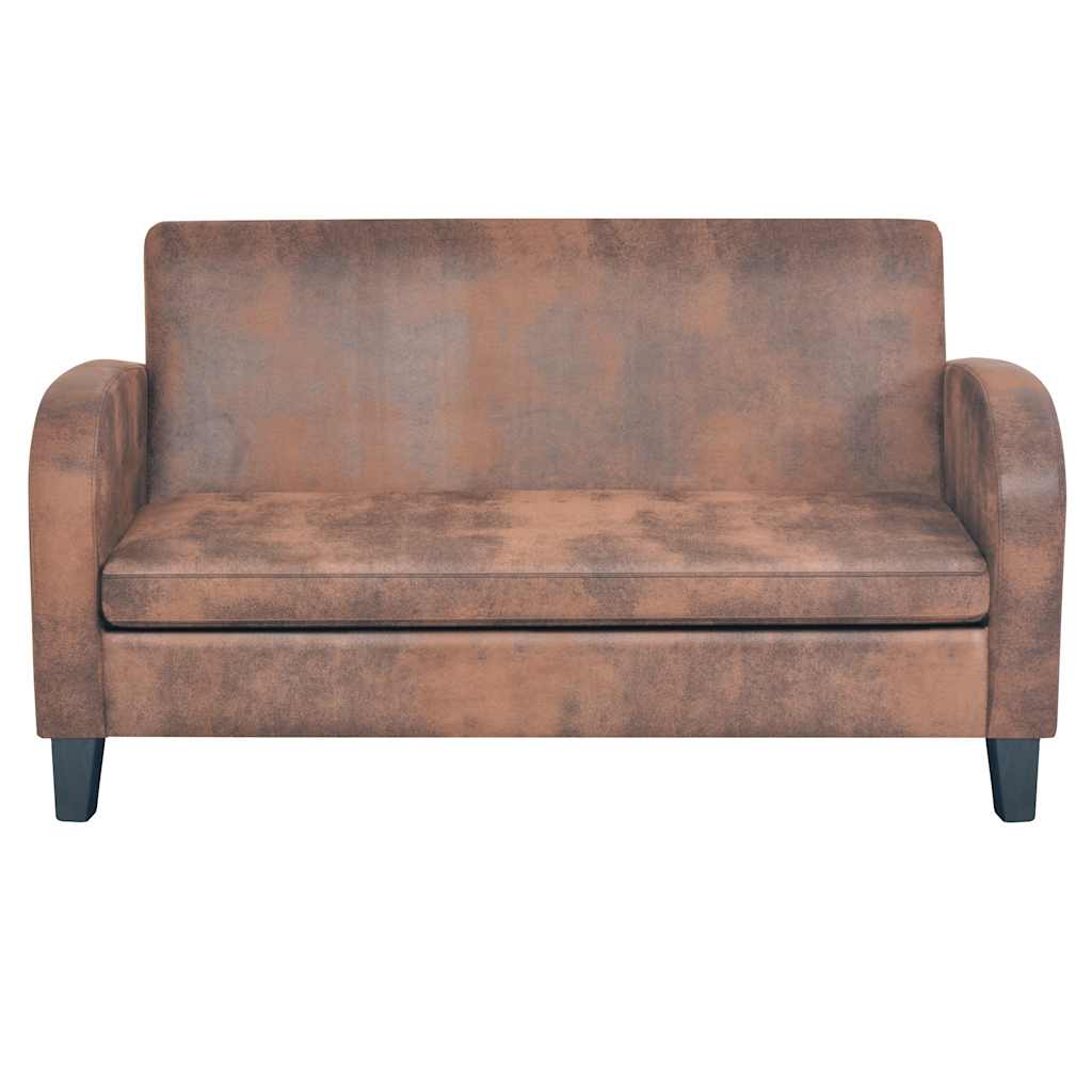 vidaXL Sofa-Set 2-tlg. Kunstleder in Wildleder-Optik Braun