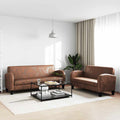 vidaXL Sofa-Set 2-tlg. Kunstleder in Wildleder-Optik Braun