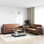 vidaXL Sofa-Set 2-tlg. Kunstleder in Wildleder-Optik Braun