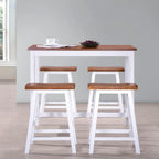 vidaXL Bartisch- und Hocker-Set 5-tlg. Massivholz