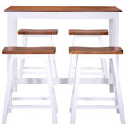 vidaXL Bartisch- und Hocker-Set 5-tlg. Massivholz