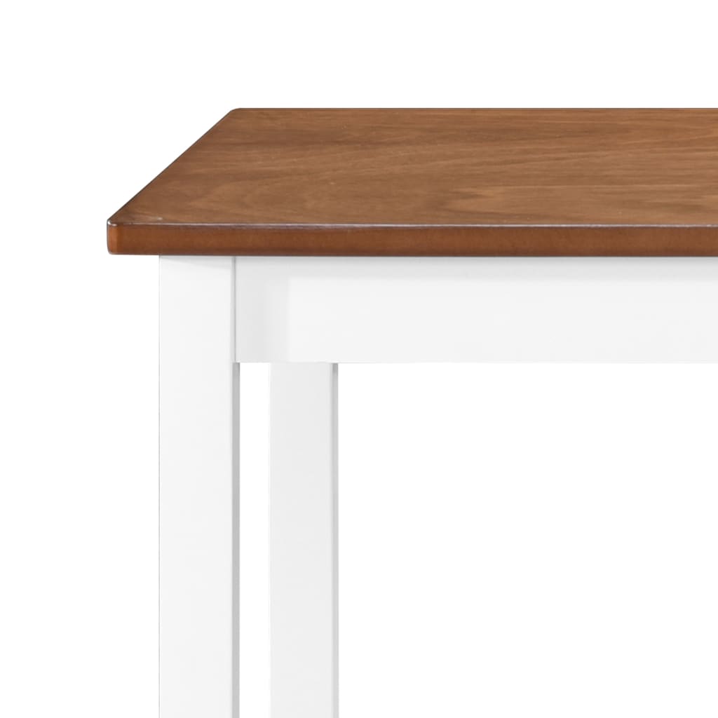 vidaXL Bartisch mit Stühlen 3-tlg. Massivholz Braun und Weiß
