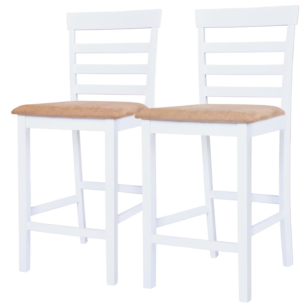 vidaXL Bartisch mit Stühlen 3-tlg. Massivholz Braun und Weiß