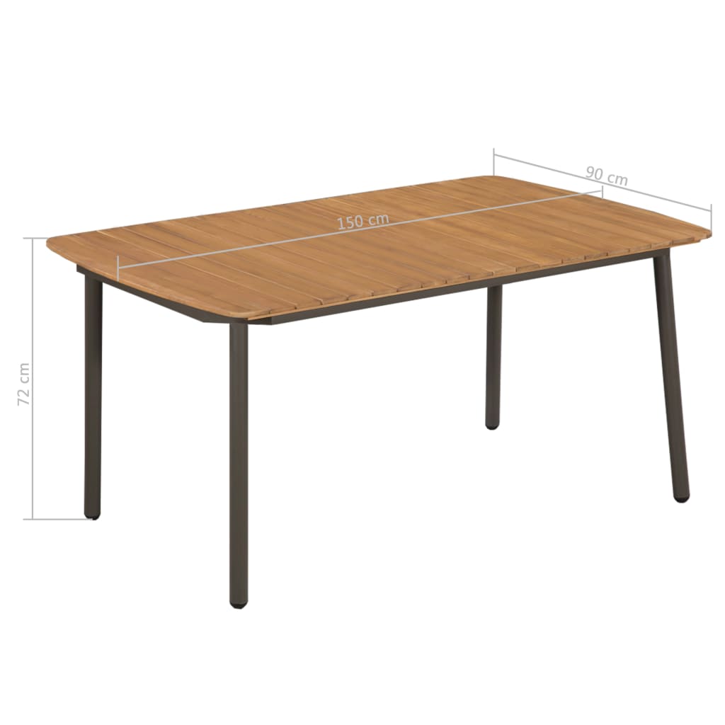 vidaXL 7-tlg. Garten-Essgruppe Akazie Massivholz und Stahl