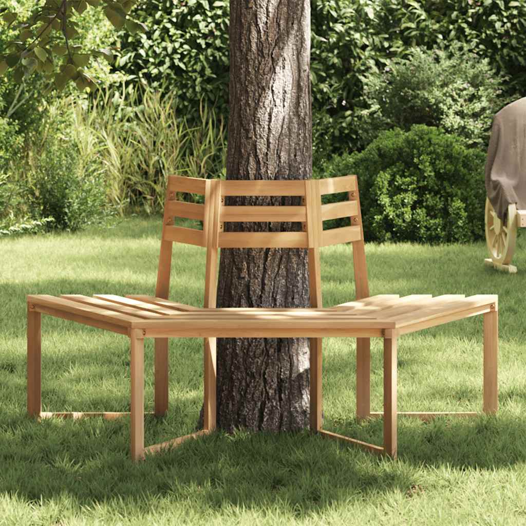 vidaXL Baumbank Halb-Hexagonal 160 cm Massivholz Akazie