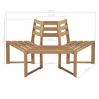 vidaXL Baumbank Halb-Hexagonal 160 cm Massivholz Akazie