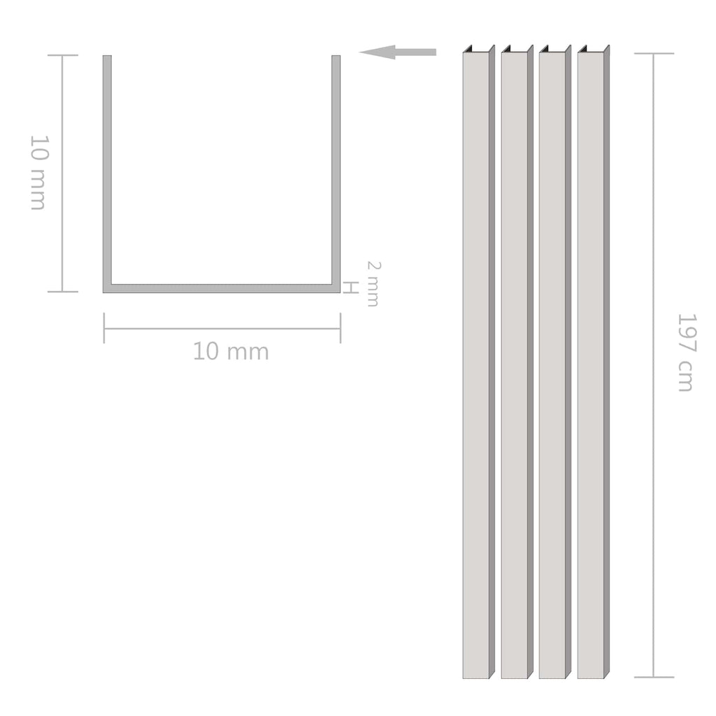 vidaXL Molding Aluminium