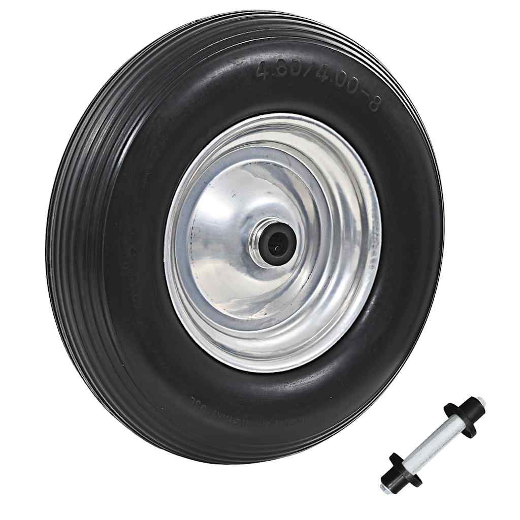 vidaXL Schubkarrenrad mit Achse Massives PU 4,00 - 8 390 mm
