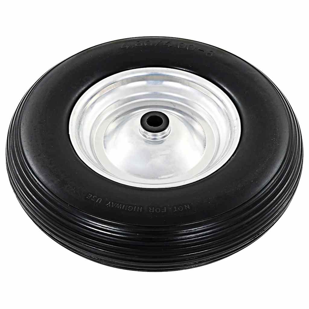 vidaXL Schubkarrenräder 2 Stk. mit Achsen Massives PU 4,00 - 8 390 mm