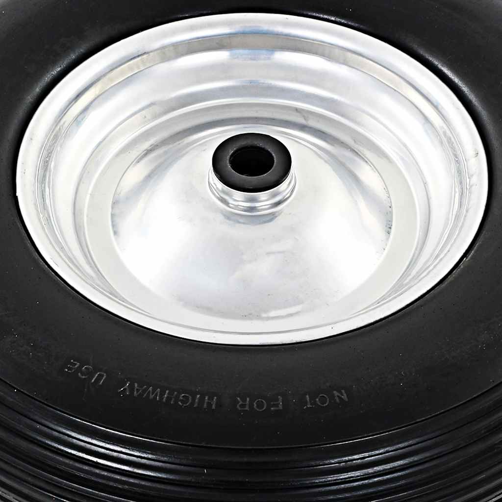 vidaXL Schubkarrenräder 2 Stk. mit Achsen Massives PU 4,00 - 8 390 mm