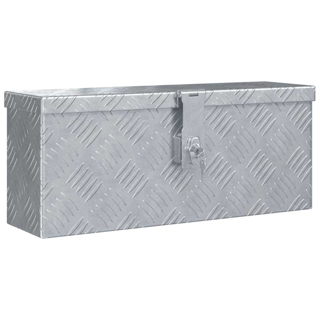 vidaXL Aluminiumkiste 48,5 x 14 x 20 cm Silbern